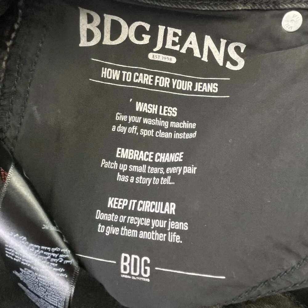 BDG Urban Outfitters Skate Jeans Mens 34x32 Black Baggy Wide Leg Y2K NEW
